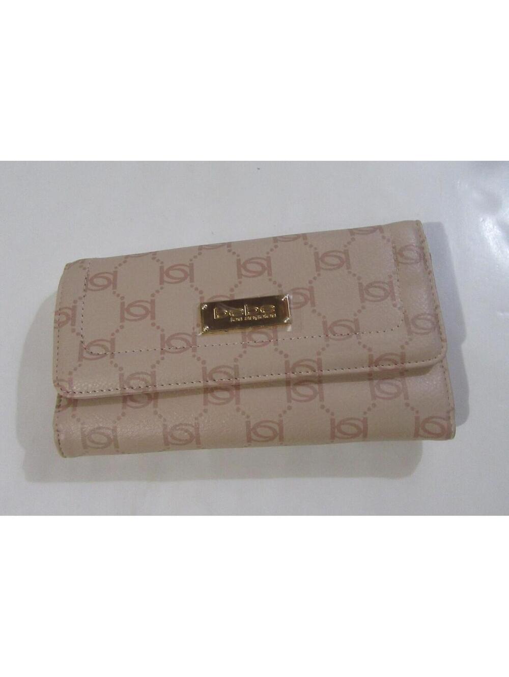 bebe Flap Trifold Logo Wallet Blush